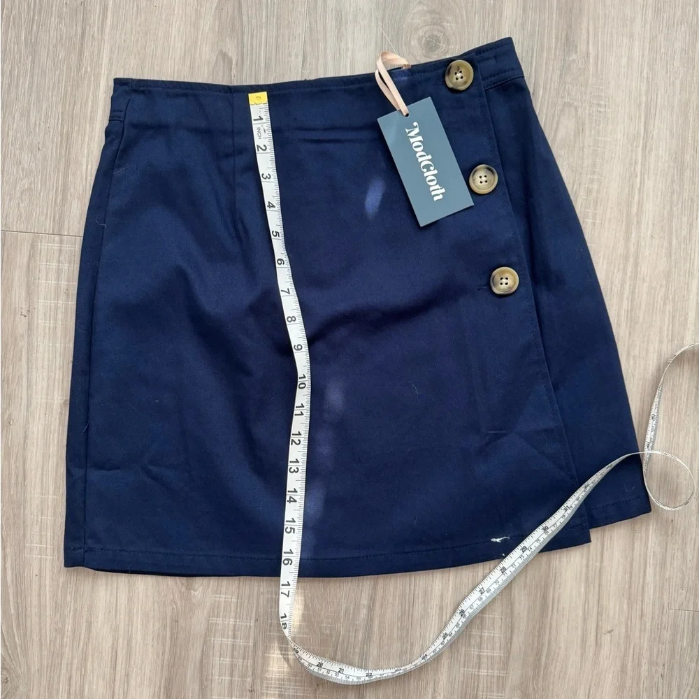 ModCloth Women's Navy Blue Button Skirt